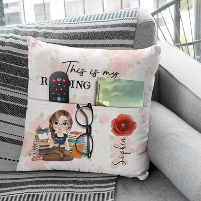 ENCYCOM Personalized Book Reading Pocket Pillow - Custom Reading Pillows with Name – Uniqua Gift for Bookworm Girls, Women Who Love Books, Perfect for Bed or Cozy Corner (Reading Pillow 07)