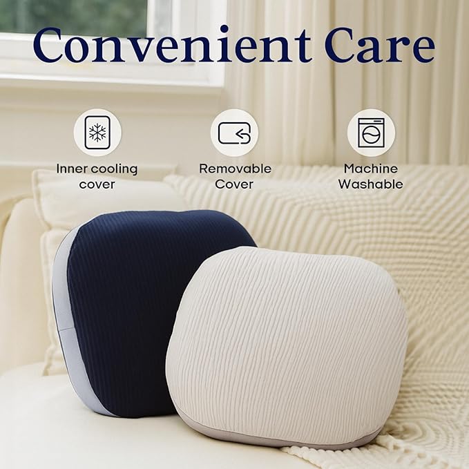 ZonLi Weighted Pillow for Adults 6.5Lbs, Washable Hug Pillow Get Better Sleep, Detachable Sensory Body Weighted Pillows, Memory Foam Bed Pillow (Beige)