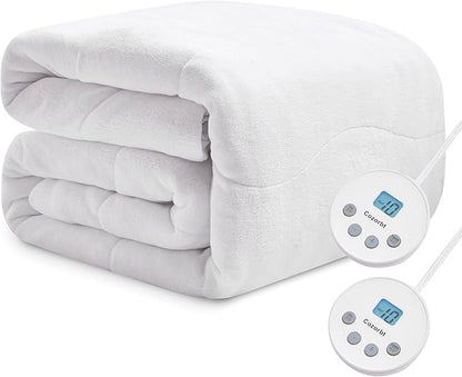 Heated Quilted Wave Mattress Pad,King Size Dual Control,Soft Bed Warmer,10 Heat Settings,1-12 Hours Auto-Off,Fast Heating,ETL Certified,Machine Washable,Fit Up to 18" Deep Pocket,78"x80"