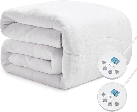 Heated Quilted Wave Mattress Pad,King Size Dual Control,Soft Bed Warmer,10 Heat Settings,1-12 Hours Auto-Off,Fast Heating,ETL Certified,Machine Washable,Fit Up to 18" Deep Pocket,78"x80"