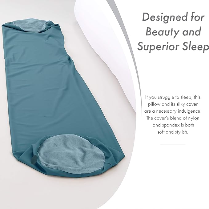Case Only - Body Pillow Cover Stylish Silky Super Soft - 85% Spandex/ 15% Nylon Blend, Beauty - Breathable Pillowcase - Gentle on Hair Size 48 X 8, Dark SlateGrey