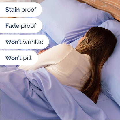 Full 6 Piece Sheet Set - Comfy Breathable & Cooling - Ultra Soft Hotel Luxury Bedding Set w/ 8-16 Inch Deep Pockets - 1 Flat & 1 Fitted Sheet & 4 Pillowcases - Wrinkle Free and Easy Care - Lavender