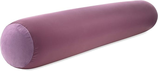 Straight Body Pillow, Full Size Premium Microbead,Side Sleeping/Maternity Pregnant Women, Supportive,Fluffy, Breathable, Cooling, 85/15 Spandex/Nylon Silky Anti-Aging - 48 X 8 - Burgundy - Merlot