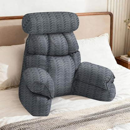FXXUDVNIIN Back Pillow for Bed Sitting Up: Reading Pillow with 9.4" Height Armrest-Bed Pillow for Sitting up & TV Pillows for, Play Games, Working & Relaxing, Comfort Support for TV/Reading