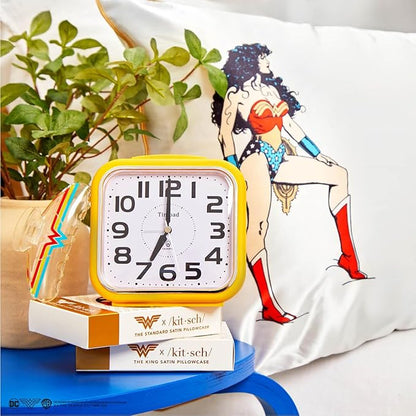 Kitsch Wonder Woman (Believe in Wonder) Satin Pillowcase with Zipper Softer Than Silk, Luxury Cooling Pillowcase for Hair & Skin, Wrinkle Prevention, King Size 19X36