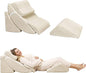 Betterhood 5pcs Orthopedic Bed Wedge Pillow Set, Adjustable Memory Foam, Post Surgery Foam for Back Neck & Leg Pain Relief Support, Acid Reflux, Snoring Reading, Sleeping, Sitting up, Beige