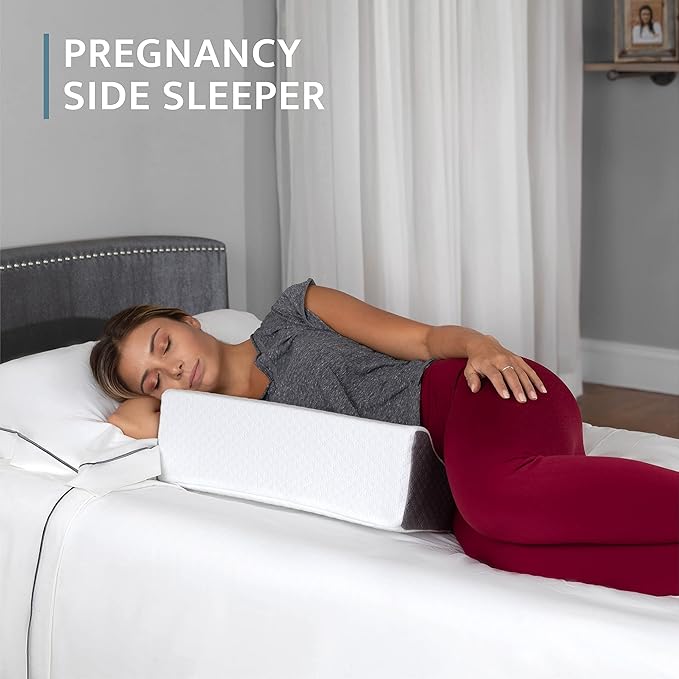 Kölbs Side Wedge Pillow for Sleeping, Back Pillow Wedge Stylish Jacquard, Bed Wedge & Body Positioners Pillow for Side Sleepers, Wedge Pillows for After Surgery, Foam Wedge Pillow, Pregnancy Wedge