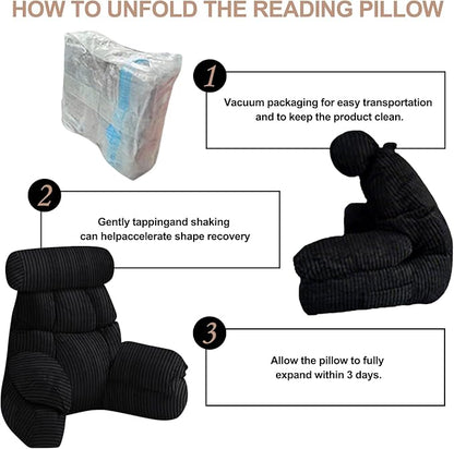 FXXUDVNIIN Back Pillow for Bed Sitting Up – Reading Pillow with 9.4" Armrest, Bed Pillow for Sitting Up & TV Pillows for Relaxing, Floor Pillow, Back Support Pillow for Adults