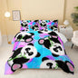 QOOMO Panda Comforter Queen Size,Neon Panda Comforter Set for Kids Teens Girls Boys,3Pcs Bedding Set Printed Comforter with 2 Pillowcases,Down Alternative,Soft and Lightweight，Queen Size