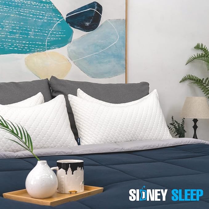 Sidney Sleep Curved Pillow Covers - Full Length Zipper Closure - Premium Soft Brushed Microfiber - 20 x 37 Inches - Fits Curved Side Sleeper Pillows (King, White)