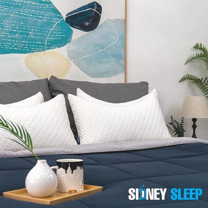Sidney Sleep Curved Pillow Covers - Full Length Zipper Closure - Premium Soft Brushed Microfiber - 20 x 30 Inches - Fits Curved Side Sleeping Pillows (Queen, White)