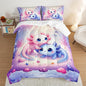 Cute Axolotl Bedding Set Twin Size,Color Underwater World Pattern Toddler Bed Comforter Set,Kawaii Ocean Life Bedding Sets for Kids Girls Room Decor with 2 Pillowcases.