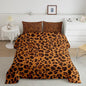 Feelyou Leopard Comforter Set Full Cheetah Comforter for Boys Girls Teens Animal Print Bedding Set Breathable Safari Duvet Set Room Decor Dark Orange Quilt Set