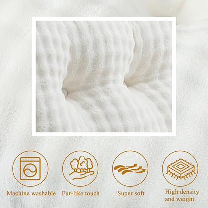 Wenqik Wedge Pillow Triangular Headboard Bed Reading Backrest Wedge Bolster Pillow with Removable Cover Back Support for Daybed Bunk Bed(Beige,Twin)