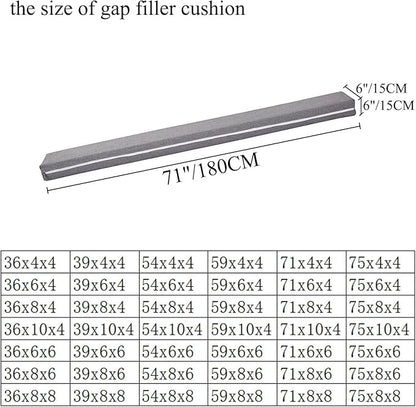 SAMTY Bed Gap Filler for headboard Space Gap Filler Bolster Pillow Stopper for Sofa Crack Filler Between Headboard and Mattress Extender California King Size 71x6x6 Inch