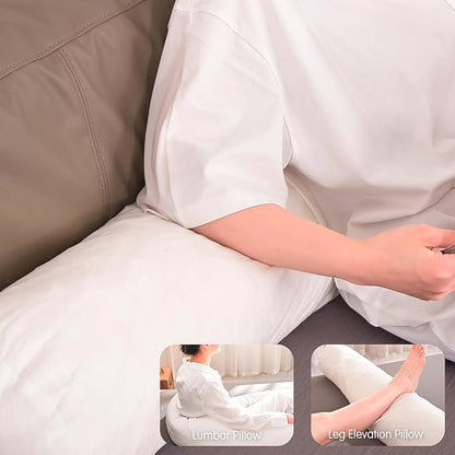 SyMax 7.8"x76" Body Pillow for King Bed, Memory Foam Bolster w/Removable Velvet Cover, Headboard Gap Filler Pillow, White