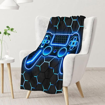 Gifts for Teen Boys - 40" x 50" Gamer Blankets Gifts for Kids 8-12 - Fuzzy Cozy Soft Throw for Outdoor, Chair