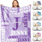 Personalized Blankets for Teen Boys Girls - Printed in USA Custom Blanket with Kid Names Reversible Plush Ultra-Soft Sherpa Fleece Monogrammed Baby Throw Blankets Customized Birthday Gifts for Adults