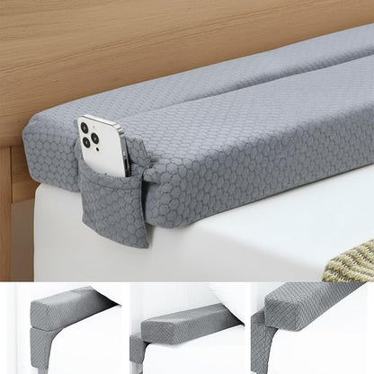 Foldable Bed Wedge Pillow for Headboard Gap (0-6'') 60" x 9.8" x 3" Foam Mattress Gap Filler, Pillow Falling Down, Gray