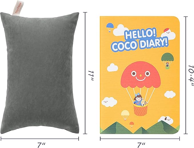 FLXXIE 2 Pack Microfiber Small Mini Pillows, 11x7 Inches, Soft Washable Travel Nap Pillows, Dark Grey