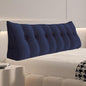 Daneey Headboard Wedge Pillow Bed Wedge Pillow for Headboard Bolster Reading Pillow for Bed Back Pillow for Sitting in Bed Wedge Pillow with Removable Corduroy Cover (Deep Blue, King)
