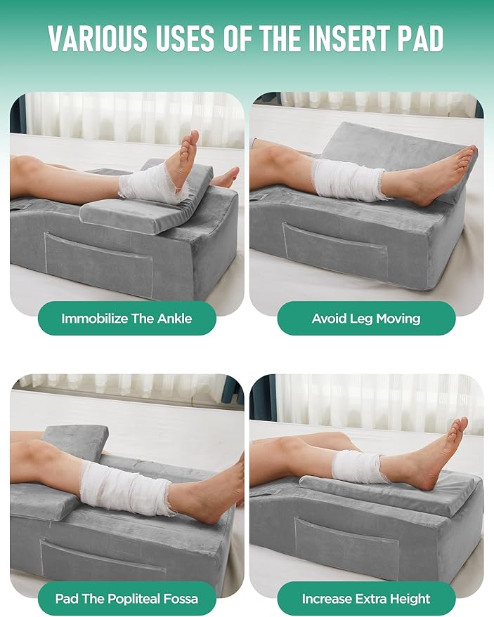 Knee Pillow for Knee Replacement Surgery, Memory Foam Knee Leg Elevation Pillow for After Surgery Recovery, Leg Pillow Surgery Recovery Equipment for Sciatica Lower Back Hip Ankles