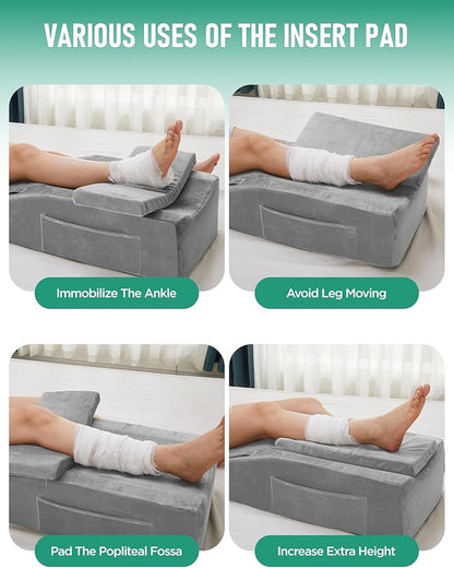 Knee Pillow for Knee Replacement Surgery, Memory Foam Knee Leg Elevation Pillow for After Surgery Recovery, Leg Pillow Surgery Recovery Equipment for Sciatica Lower Back Hip Ankles