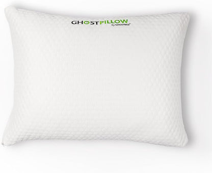 GhostBed Shredded Memory Foam Pillow with Adjustable Gel Memory Foam and Cooling Breathable Cover - King Size Shredded Memory Foam Pillows CertiPUR-US Certified 1-Pack