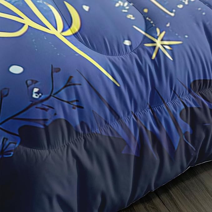 Twin Size Unicorn Bedding Set, Cute Unicorn Yellow Line Design Duvet Set for Kids Girls, Dreamy Minimalist Style Quilt for Bedroom Recor