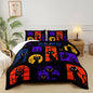 Halloween Black Cat Comforter Set Queen，Queen Size Halloween Bedding Set