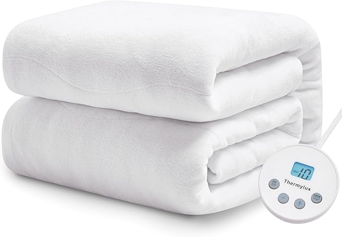 Electric Mattress Pad Full Size Quilted Wave 10 Heat Settings with 12 Hour Auto Off, Deep Pocket Fits up to 18", Coral Fleece Bed Warmer, ETL Certified Machine Washable, 54"x75"