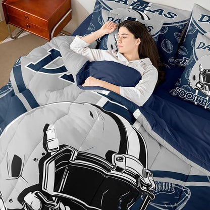 Feelyou Football Comforter Set Twin Size 7 Pieces Ball Games Bedding Set for Kids Boys Girls Rugby Bed in a BagFootball Bedroom Decor Rugby Sports