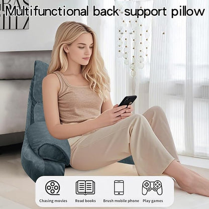 RRPAHWTV Reading Pillow for Bed with High Arm Rests ,Back Support Pillow for Sitting Up in Bed with Shredded Memory Foam for Reading, TV, Gaming or Relaxing on Floor（Charcoal Gray, Large）