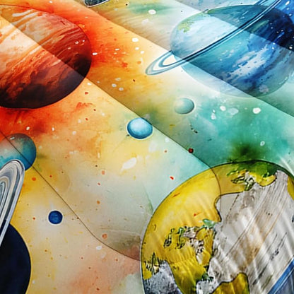 Universe Series Bedding Queen Size Comforter Set for Boys,Starry Sky Planets Bedding Set Comforter for Kids Boys Girls Bedroom Decor,Space Themed Bedding Set with 2 Pillowcases.