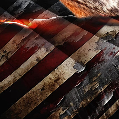 Deer Bedding Sets for Kids Boys Girls Room Decor,Hunting Themed American Flag Bedding Comforter Sets,Western Comforter Sets Camo Full Bedding Set with 2 Pillowcases.