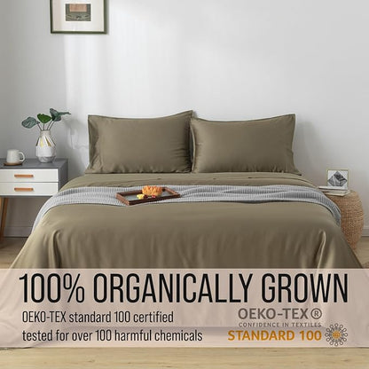 Bella Coterie | Luxury Standard Size Pillowcase Set | 100% Organically Grown Bamboo Viscose | Ultra Soft | Cooling | 2 Pcs [Olive]