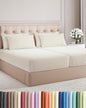 Split King 7 Piece Sheet Set - Comfy Breathable & Cooling - Soft Hotel Luxury Bedding Set w/ 8-16 Inch Deep Pockets - 1 Flat & 2 Fitted Sheet & 4 Pillowcases - Cozy & Wrinkle Free - Beige Stripes 2