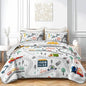 AILONEN Kids Truck 3-Piece Twin Bedspread Coverlet Quilt Set for Boys Construction Work Road Cartoon Soft and Lightweight