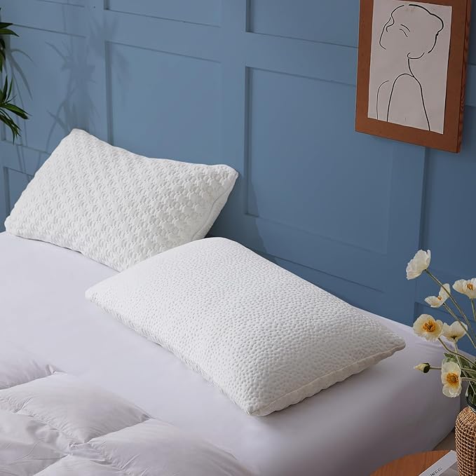 Sophia & William Cooling Bed Pillow for Sleeping (Queen Size) Adjustable Shredded Memory Foam Pillow for Side, Back and Stomach Sleepeers