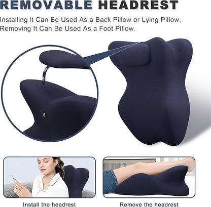 Memory Foam Ergonomic Wedge Pillow, Prone Pillow for Sleeping, Reading Pillow for Bed, Ergonomic Support for Back Pain, Acid Reflux & Sitting Up, Ideal for Massage, with Removable Cover