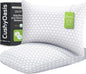 Shredded Memory Foam Pillow for Sleeping, Cooling Bed Pillows Set of 2, Adjustable Pillows for Side, Back, Stomach Sleepers with Washable Pillowcase (Queen Size, Grey)