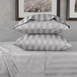 URBANHUT 1000 Thread Count Egyptian Cotton Sheets Damask Striped Twin Size, Breathable Long Staple, 4 Pc Bed Sheet Sets, Luxury Hotel Sateen Sheets Fits 16" Deep Pocket - Silver Grey