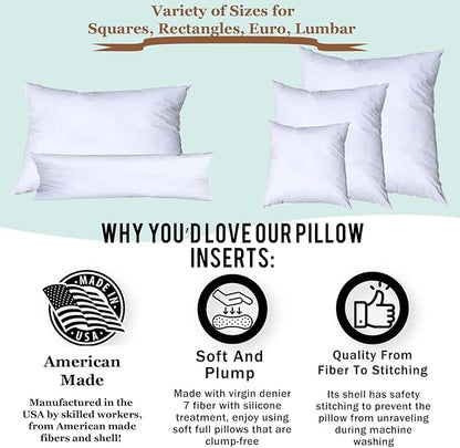 Pillowflex Synthetic Down Pillow Insert - 21x31 Down Alternative Pillow, Ultra Soft Oversized Queen Bed Sleeping Pillow, Large Rectangle Sham - 1 Decorative Pillow Form