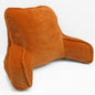 Super Soft Velvety Backrest Reading Bed Rest Pillow with Arms and Pockets 18" H for Sitting in Bed Couch Sofa, Back Support Wedge Cushion with Removable Cover, 20" x 18" x17", Burnt Orange