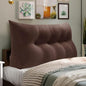 WOWMAX 85% Linen 15% Cotton Blend Headboard Pillow – Twin Size Reading Wedge Backrest for Bed, Handmade Firm Support Bolster Cushion with Removable Cover, Premium Bed Rest Pillow, Brown