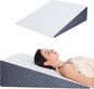 Wedge Pillow 10in Bed Wedge Pillow for Sleeping, Snoring, Back Support, After Surgery, Triangle Pillow, with Washable Cover, White Gray