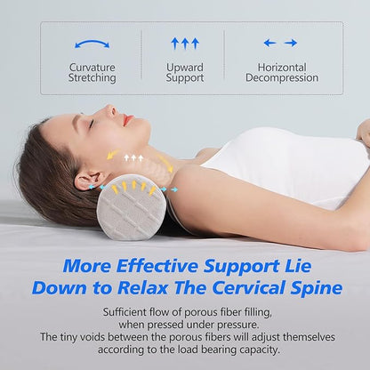 Cozyhealth 3.1" H Small Cervical Roll Pillow, Medium Soft Memory Foam Neck Round Pillow Cylinder Bolster Pillow for Sleeping, Round Neck Support for Bed, Legs, Back and Yoga (White, Small - 3.1" H)