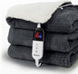 Heated Blanket Electric Blanket Twin Waffle, 62x84 Inches Sherpa Fleece Fast Heating Blanket 6 Heating Levels & 10 Hours Auto Off ETL Certification,Charcoal Grey Twin