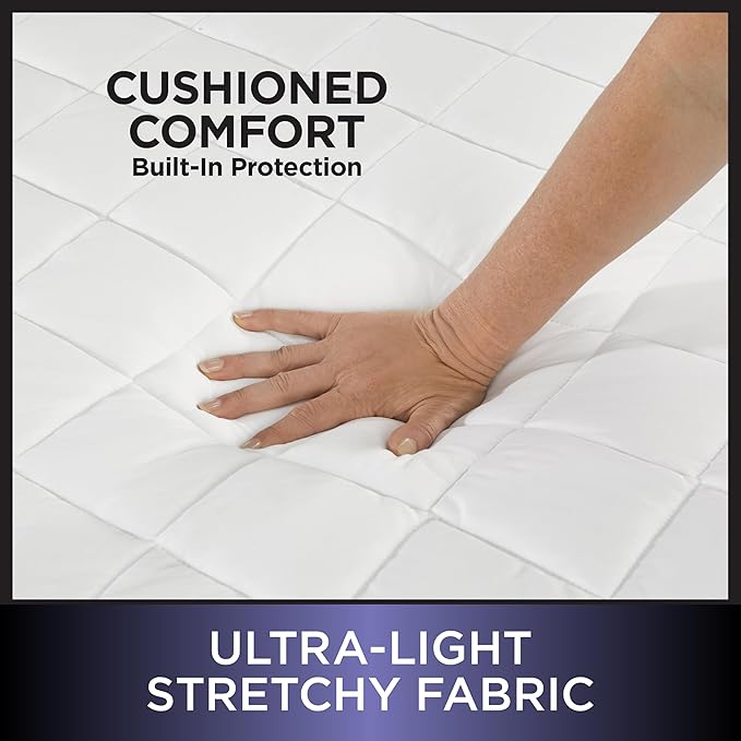 Protect-A-Bed Essential Mattress Pad Full, 100% Waterproof, Dust Mite Barrier Mattress Pad, Breathable & Quiet, Antimicrobial, Fits 11"-18" Mattresses