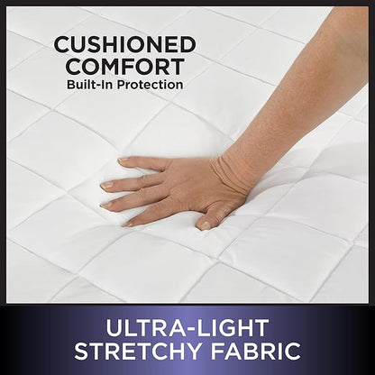 Protect-A-Bed Essential Mattress Pad Queen, 100% Waterproof, Dust Mite Barrier Mattress Pad, Breathable & Quiet, Antimicrobial, Fits 11"-18" Mattresses